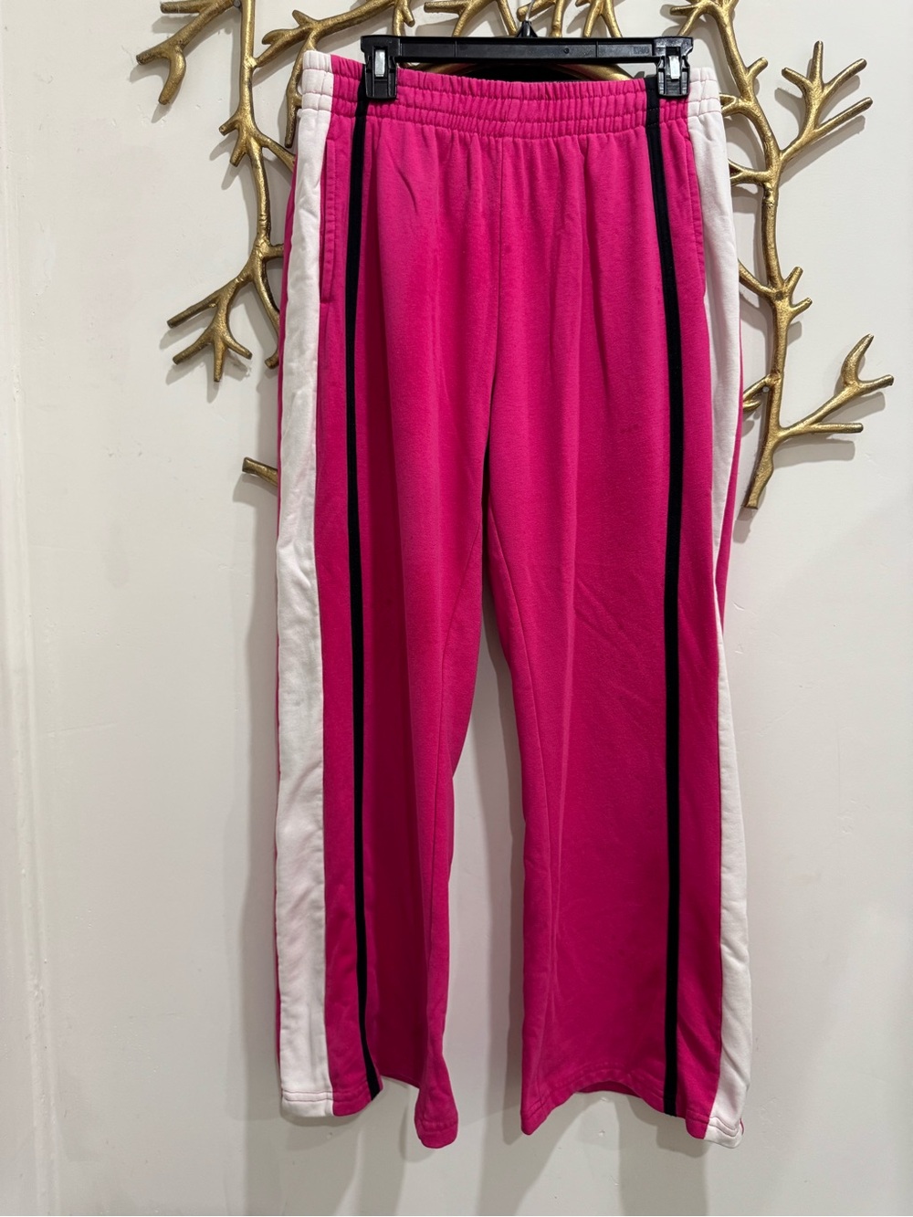 Zumba Fitness Pink Track Pants with White Side Panels